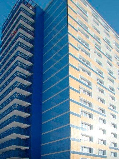 Реконструкция фасада общежития полированным керамогранитом по адресу: г. Москва, ул. Коновалова, вл.11